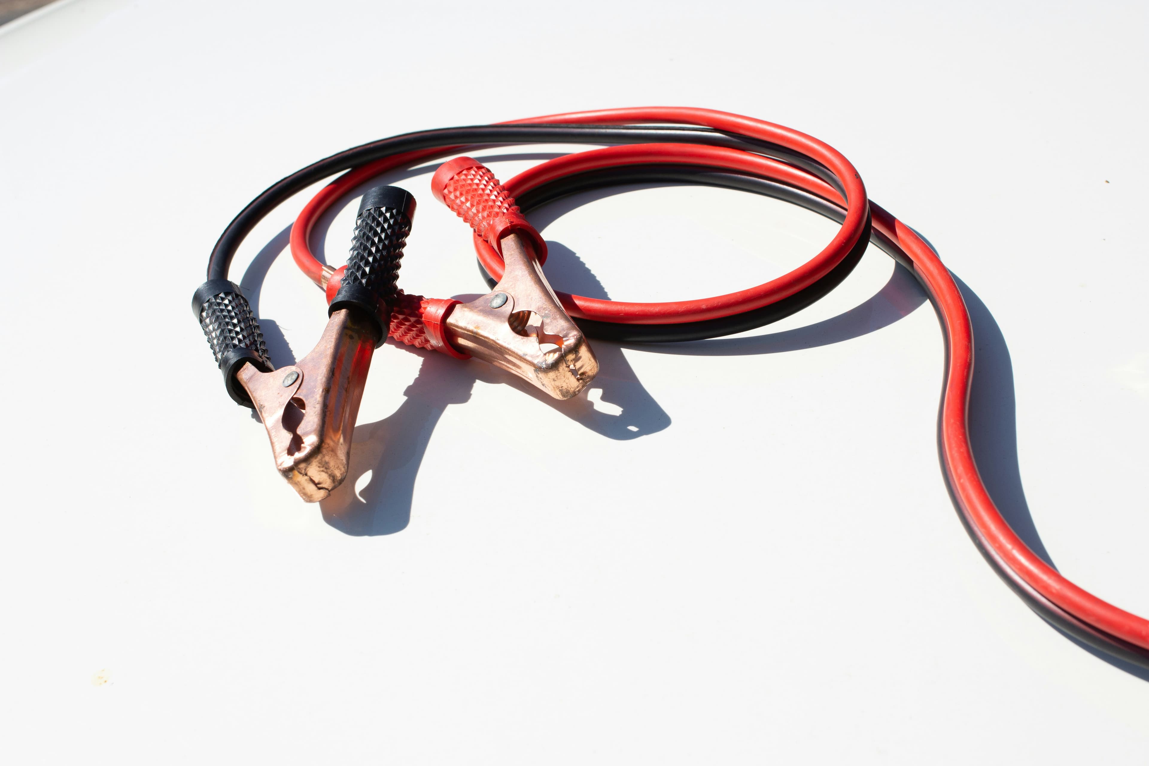 Red and black jump leads